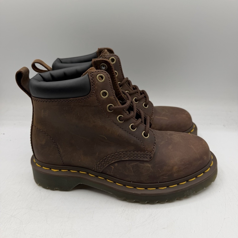 Dr Martens 939 Ben Boots Womens Sz 5 Brown Leather Combat Lace Up Ankle Doc